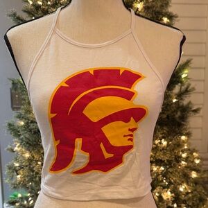 USC Trojan White Halter Top
